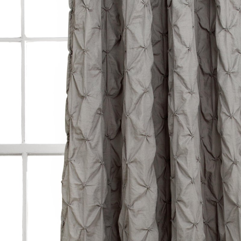 Lush Decor Ravello Pintuck Vintage Chic Farmhouse Curtains, Single Curtain Panel, 52" W x 84" L, Gray - Luxe Pintuck Embellishment - Chic Textured Design - Traditional Glam & Farmhouse Window DÃ©cor - Image 3